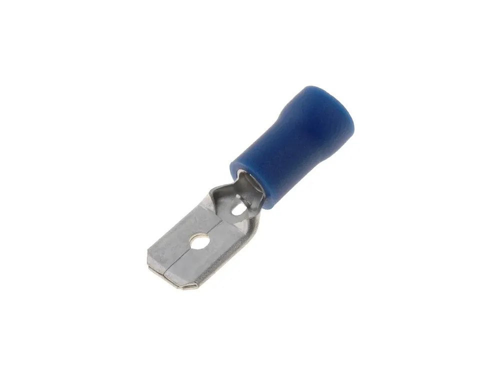 Vysoká kvalita - Faston 6,3x0,8mm vidlice límec modrý