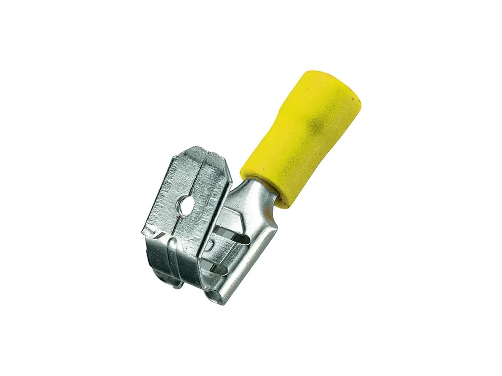 Akční cena | Faston 6,3x0,8mm zásuvka/vidlice límec žlutý