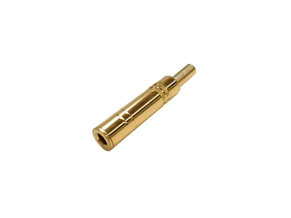 Konektor JACK 6,3mm zásuvka stereo zlato - Právě dorazilo