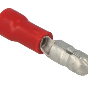 Faston 4mm kolík límec červený - Akce