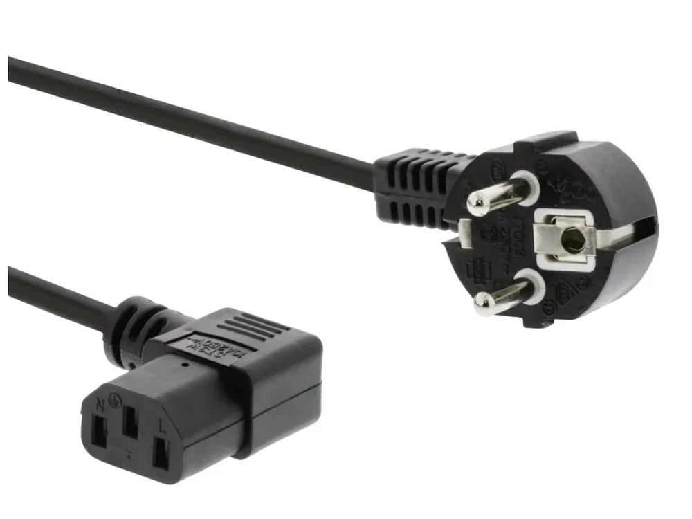 Kabel napájecí s IEC 60320 C13 90° - Koupit online