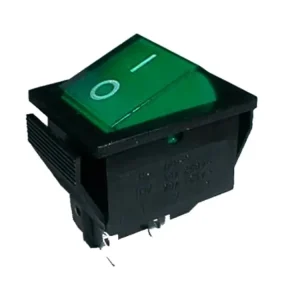 Kolébkový spínač DPST, ON-OFF, 250V/15A, zelený | Slevy
