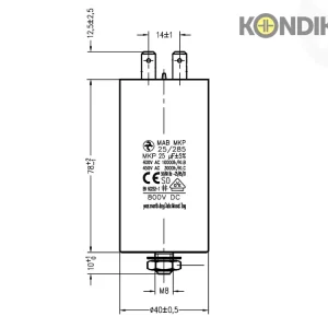 Motorový rozběhový kondenzátor 25uF 285V Hydra MAB MKP - Oblíbený u zákazníků