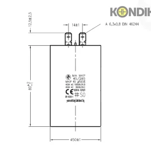 Motorový rozběhový kondenzátor 45uF 285V Hydra MA MKP | Lze objednat