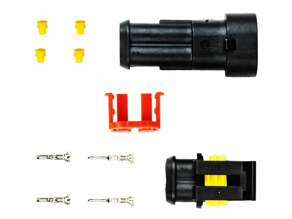 Velká sleva - Sada voděodolného konektoru Superseal 1.5, 2-pin (samec+samice)
