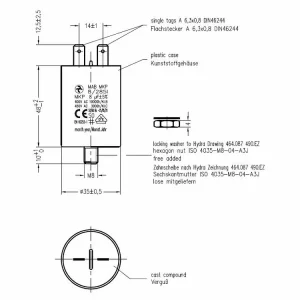 Motorový rozběhový kondenzátor 8uF 285V Hydra MAB MKP - Ušetřete