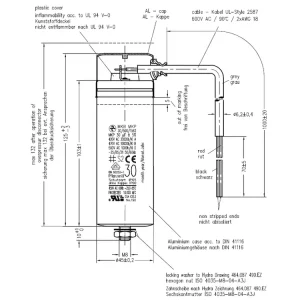 Výprodej - Motorový rozběhový kondenzátor 30uF 500V Hydra MKB MKP