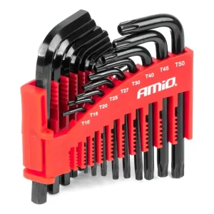Imbusové klíče hex a torx z CRV oceli, černá 22ks, AMiO 04297 - Slevy