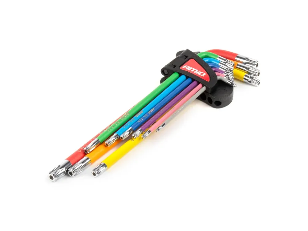 Sleva - Imbusové TORX klíče z S2 oceli 9ks, AMiO 04301