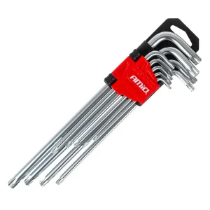 Klíče TORX dlouhé 230mm 9 ks, AMiO 01039 - Skvělá nabídka