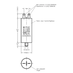 Speciální nabídka | Motorový rozběhový kondenzátor 10uF 285V Hydra MAB MKP