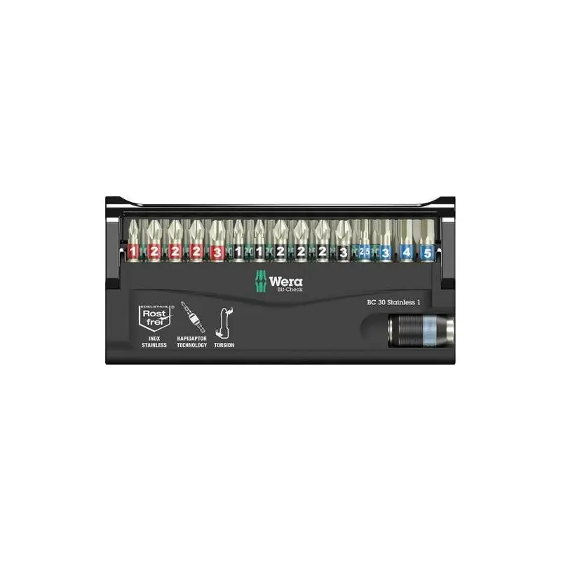 Sada bitů + držák bitů, 30ks, Bit-Check 30 Stainless 1, Wera 071109 | Žádaný produkt