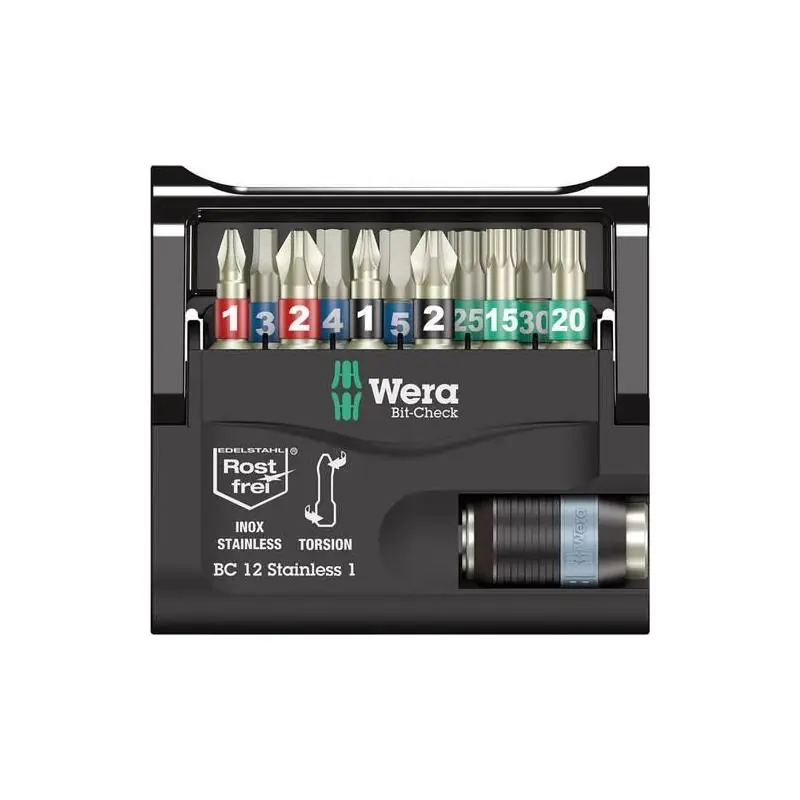 Oblíbený u zákazníků - Sada bitů Bit-Check 12 Stainless 1, Wera 05057425001