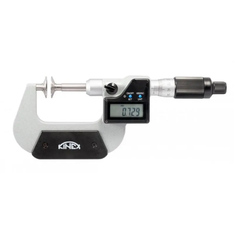 Digitální mikrometr na ozubená kola KINEX 0-25 mm/0.001mm, DIN 863 | Výprodej