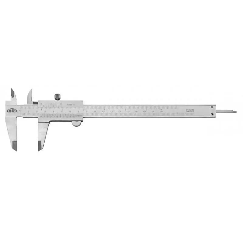 Posuvné měřítko KINEX 160 mm, 0,05 mm, aretace šroubkem, mm+inch, monoblok, ČSN 25 1238, DIN 862 | Přidat do košíku