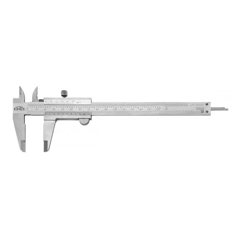 Posuvné měřítko KINEX 150 mm, 0,02 mm, aretace šroubkem, mm+inch, ČSN 25 1238, DIN 862 | Nejprodávanější