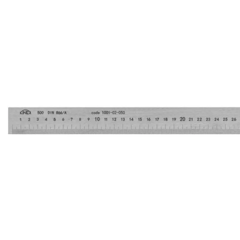 Měřítko ploché s přesahem, NEREZ OCEL KINEX 1500 mm - popis laserem, DIN 866/A - Speciální nabídka