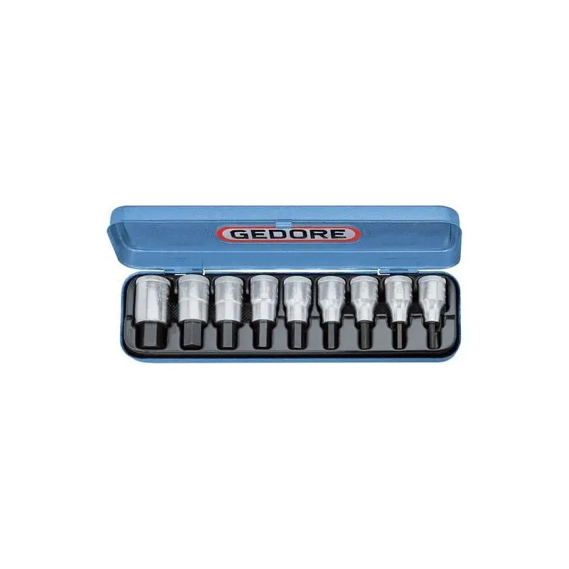 Sada hlavic adaptér-bity 1/2" vnitřní 6-hran 5-17mm 9 ks GEDORE 6156250 | Sleva