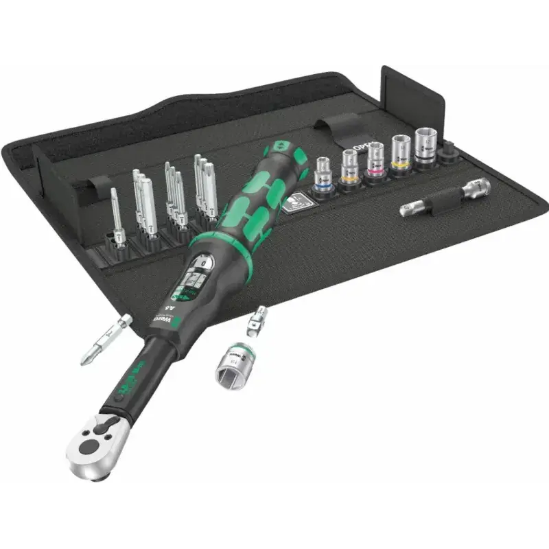 Slevy - Momentový klíč 2,5-25 Nm, Wera Click-Torque A 6 Set 1 s přepínací ráčnou 1/4", sada 21 dílů, Wera 130110