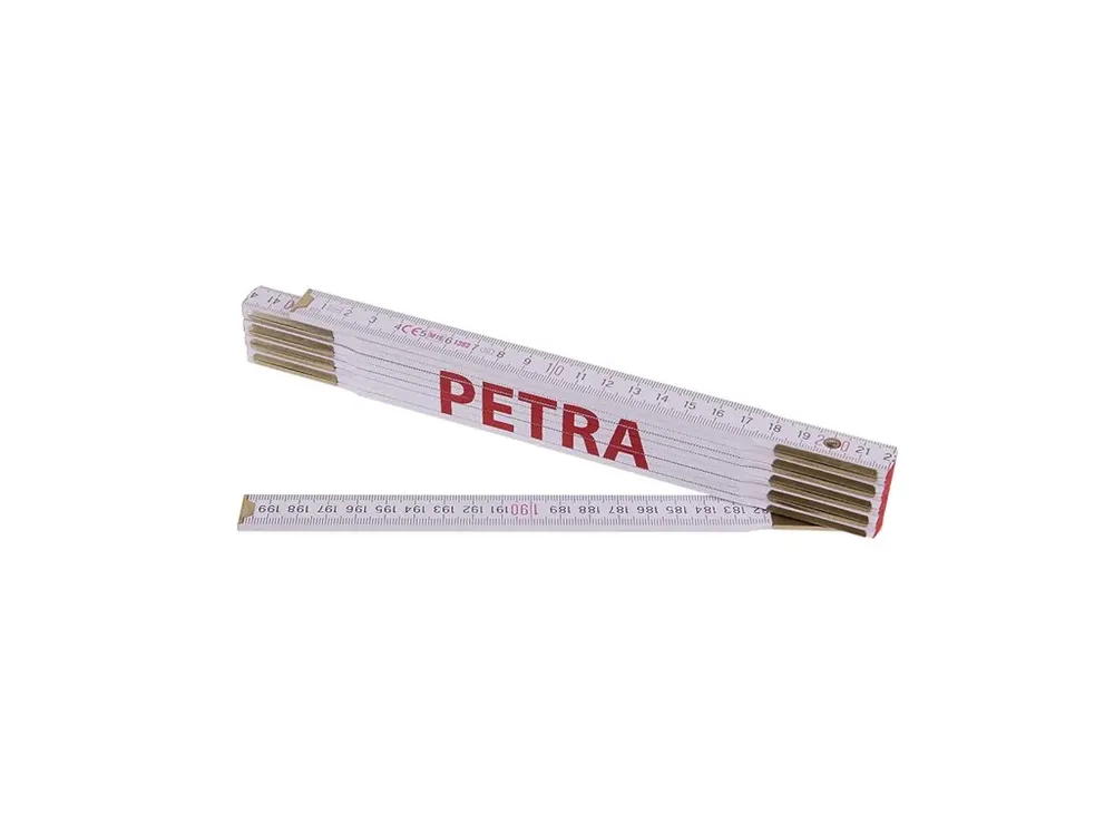 Skladem | Metr skládací 2m PETRA (PROFI,bílý,dřevo)