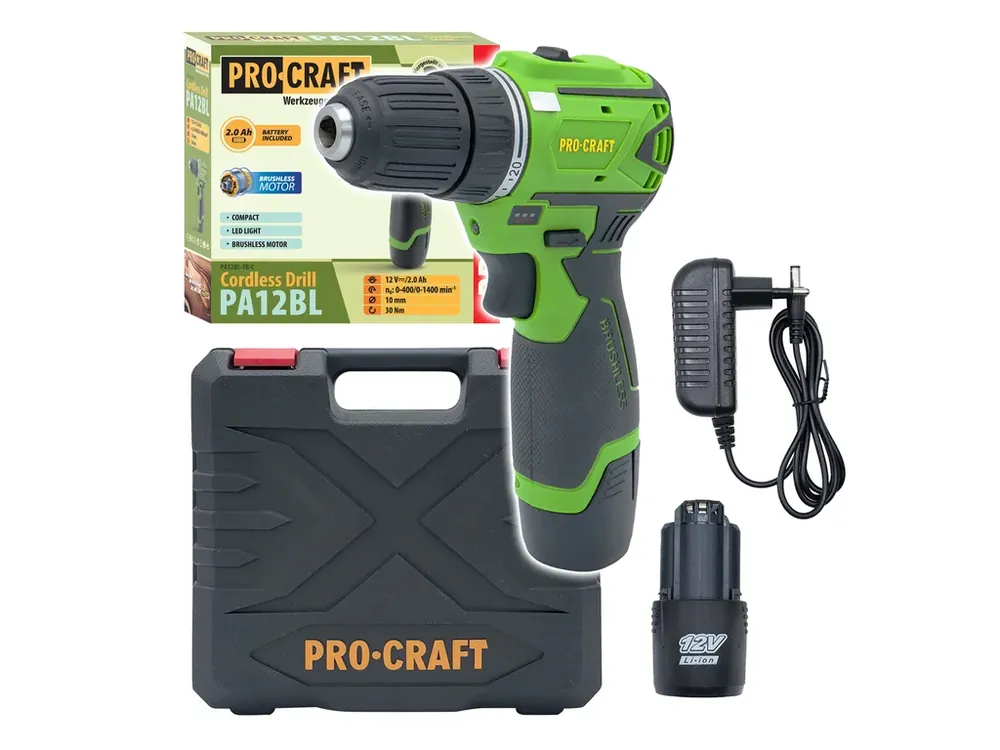 Nově v sortimentu | Aku vrtací šroubovák Procraft PA12BL PA12BL