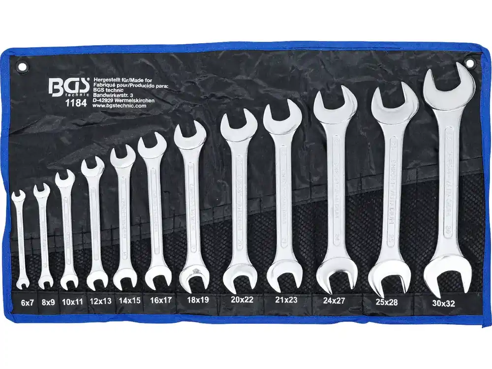 Premium - Sada oboustranných plochých klíčů, 6 - 32 mm, 12 ks - B1184