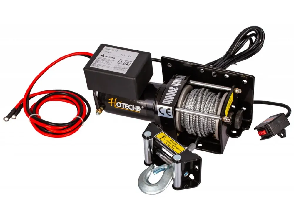 Elektrický lanový naviják 1000 W/12 V, max. zatížení 1361 kg - HT690008 | Akce