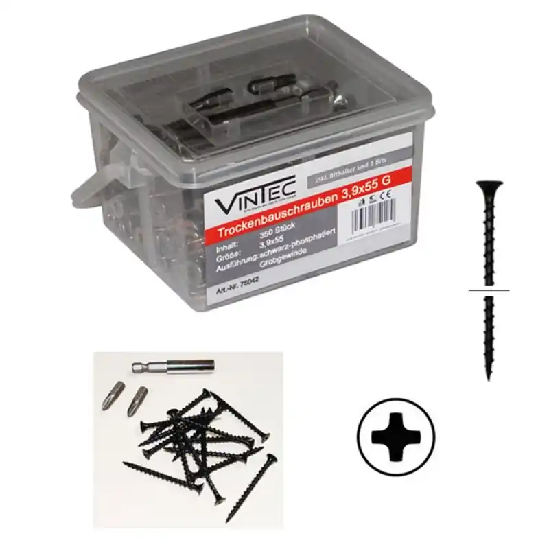 Akční nabídka - Vintec Šrouby do sádrokartonu 3,9x55 G, 350 ks