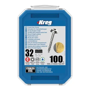 Ušetřete | Kreg Nerez Maxi-Loc Šrouby pro skryté spoje - 32 mm, hrubý závit, 100 ks