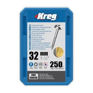 Kreg Zinc Maxi-Loc Šrouby pro skryté spoje - 32 mm, jemný závit, 250 ks - Čerstvá novinka