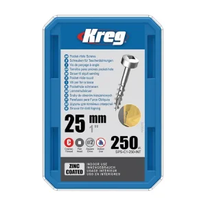 Kreg Zinc Pan-Head Šrouby pro skryté spoje - 25 mm, hrubý závit, 250 ks - Jen tento týden