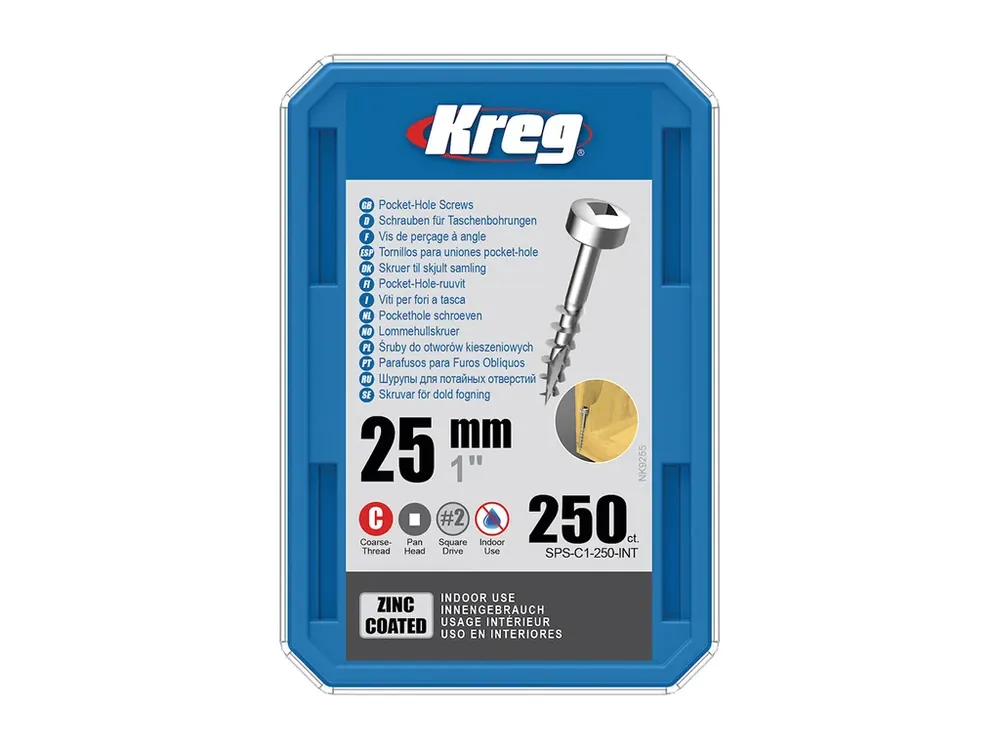 Kreg Zinc Pan-Head Šrouby pro skryté spoje - 25 mm, hrubý závit, 250 ks - Jen tento týden