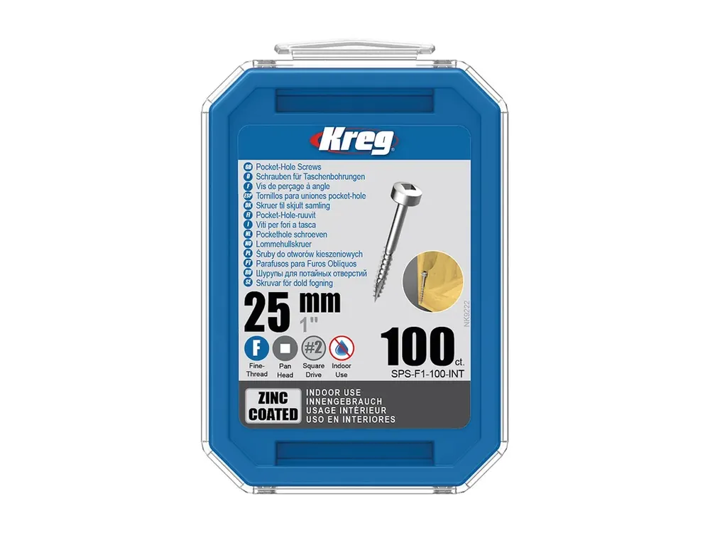 Kvalitní produkt - Kreg Zinc Pan-Head Šrouby pro skryté spoje - 25 mm, jemný závit, 100 ks