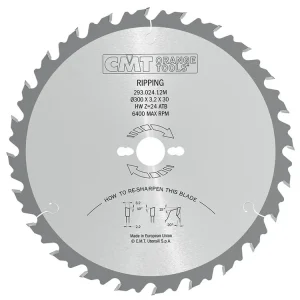 Velká sleva - CMT Industrial Pilový kotouč pro podélné řezy - D300x3,2 d30 Z24 HW