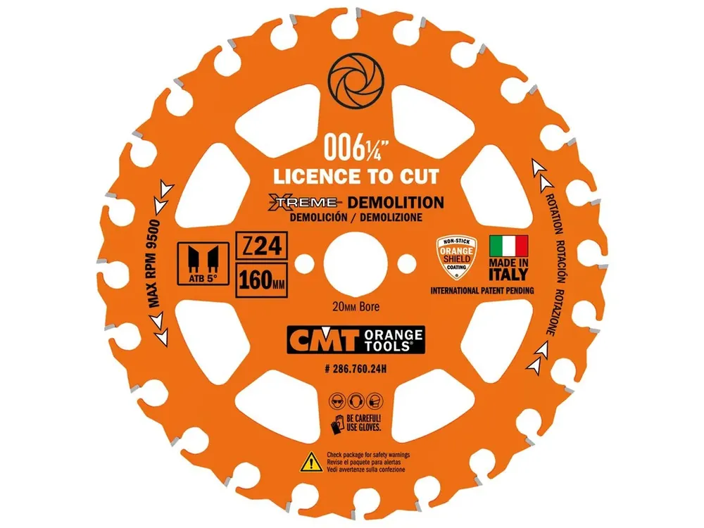 CMT XTreme Pilový kotouč na demoliční práce - D160x2,3 d20 Z24 HW - Snadné objednání