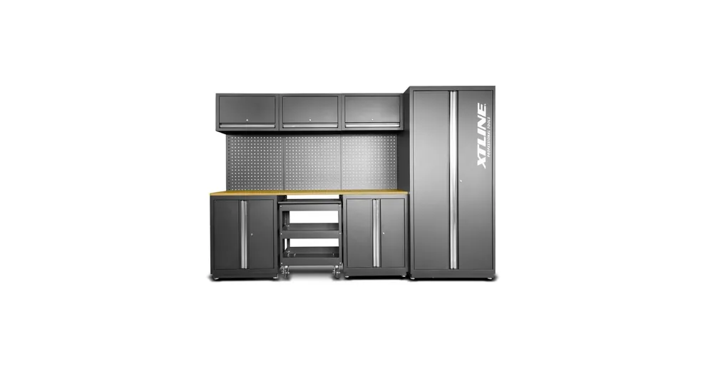 XTLINE Modulární dílenský set "C" s pracovní deskou a uložnými prostory 8 dílů, 2920x530x1960 mm - Nízká cena