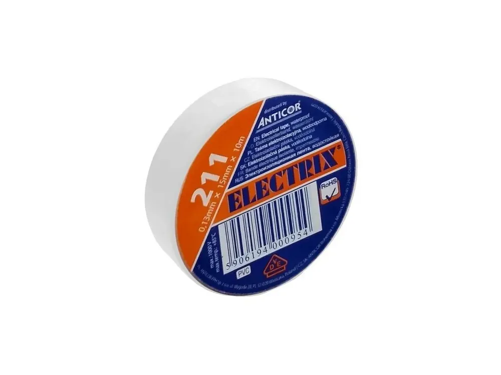 Ihned k dispozici | PÁSKA PVC ELECTRiX 15mmx10m bílá