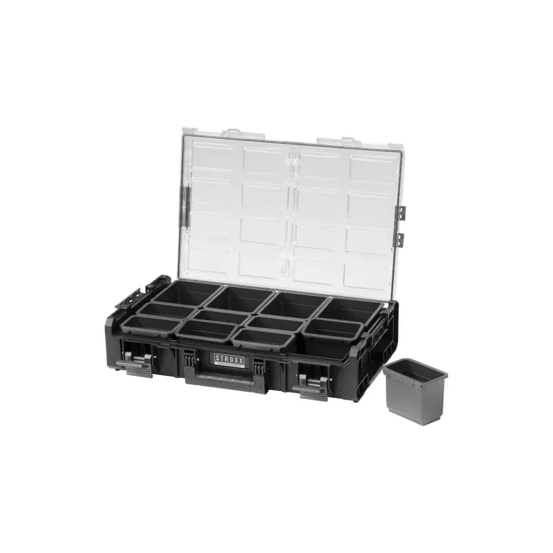 Úložný box XL s průhledným víkem 582 x 387 x 131 mm, 12 multifunčních přihrádek | Pořiďte si nyní