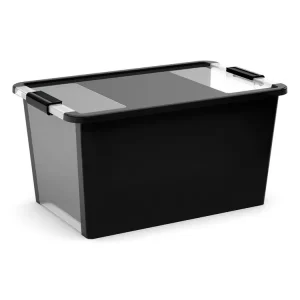 Plastový úložný box BI, objem 40l, 55 x 35 x 28 (výška) cm, černý | Kupte nyní