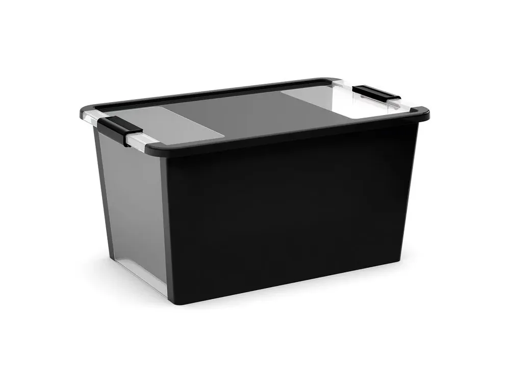 Plastový úložný box BI, objem 40l, 55 x 35 x 28 (výška) cm, černý | Kupte nyní