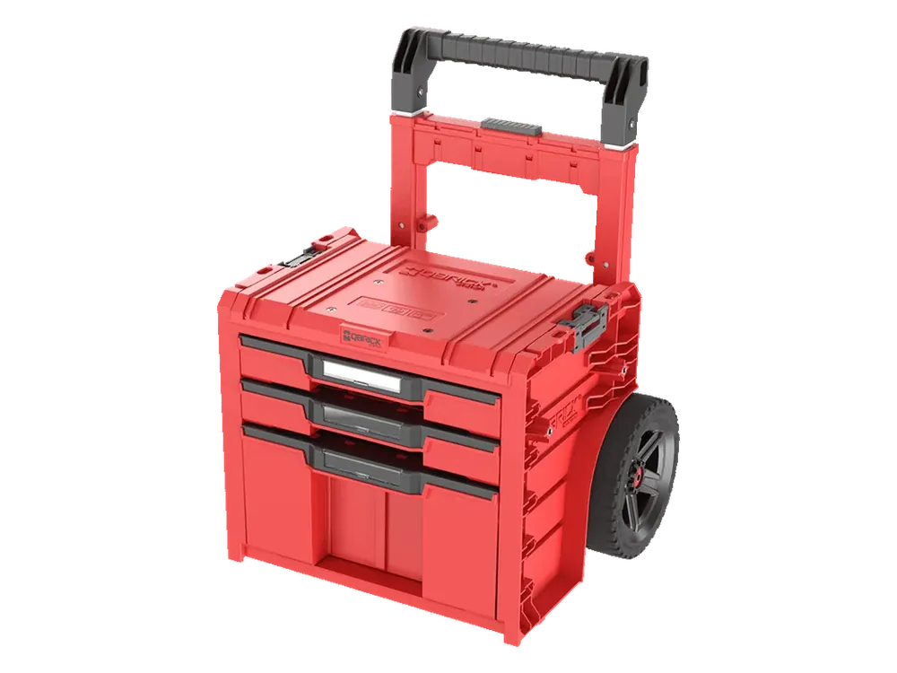 Cenový hit - Kufr na nářadí QBRICK SYSTEM PRO Cart 2.0 PLUS Drawer 3 RED Ultra HD + doplněk produktu + Odlamovací nůž STANDMAR zdarma + Rukavice CXS ALVAROS zdarma