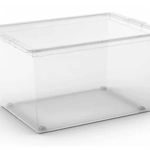 Plastový úložný box C Box, vel. XL s víkem, transparentní, 50 l | Oblíbený u zákazníků