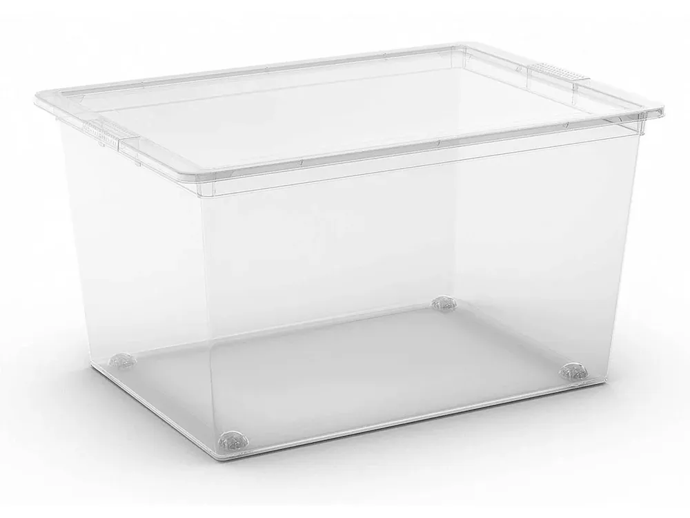 Plastový úložný box C Box, vel. XL s víkem, transparentní, 50 l | Oblíbený u zákazníků