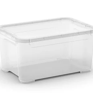 Plastový úložný box s víkem T box, vel. XS, transparentní, 14 litru - Přímo od výrobce