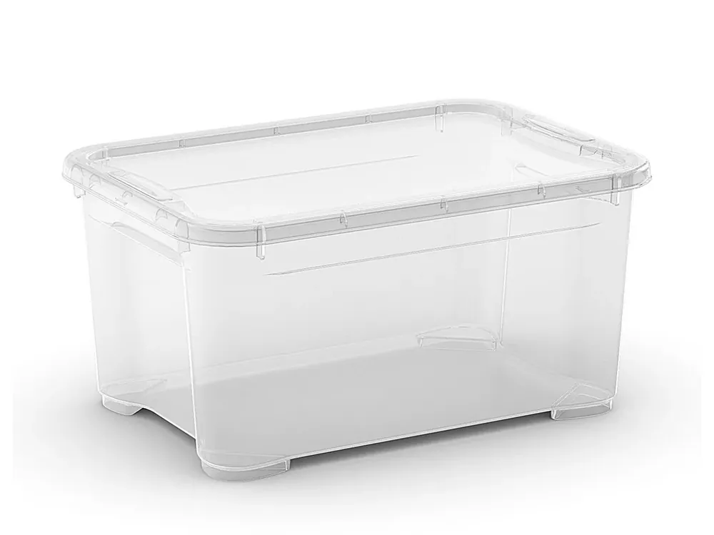 Plastový úložný box s víkem T box, vel. XS, transparentní, 14 litru - Přímo od výrobce