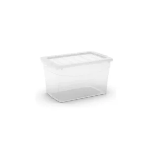 Bestseller | Plastový úložný box s víkem na klip, průhledný, transparentní, 30 l