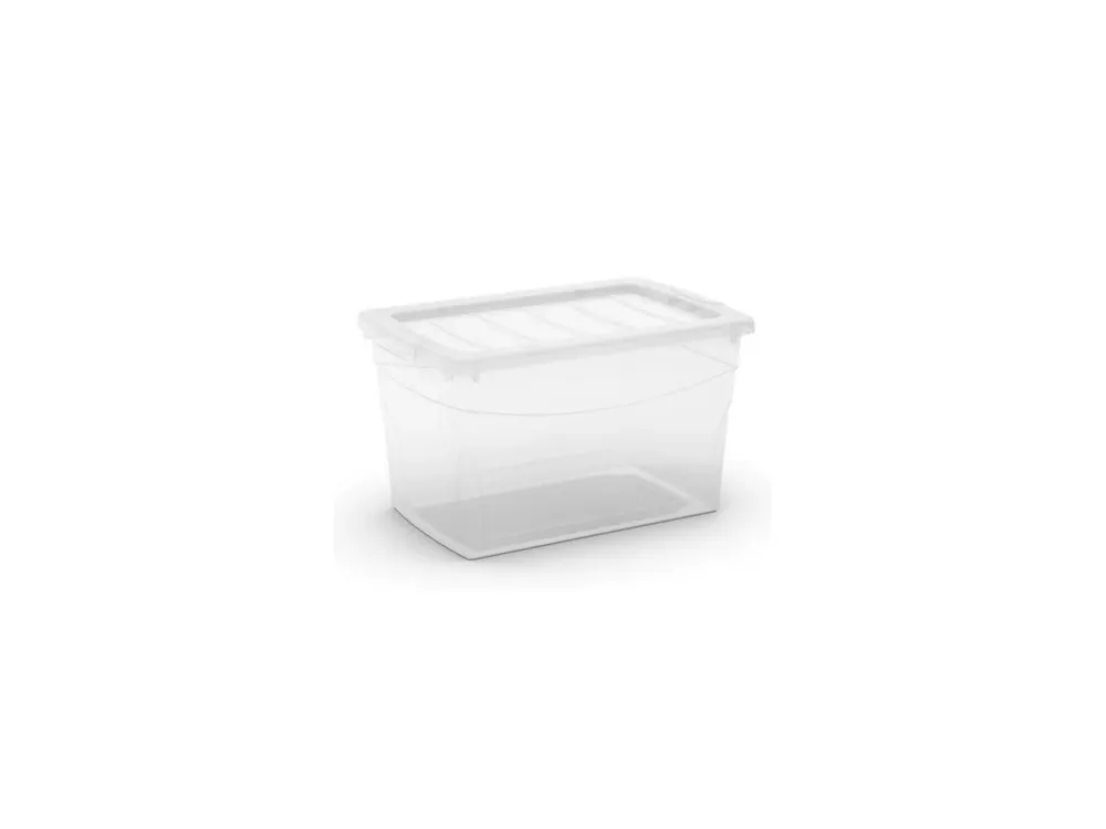 Bestseller | Plastový úložný box s víkem na klip, průhledný, transparentní, 30 l