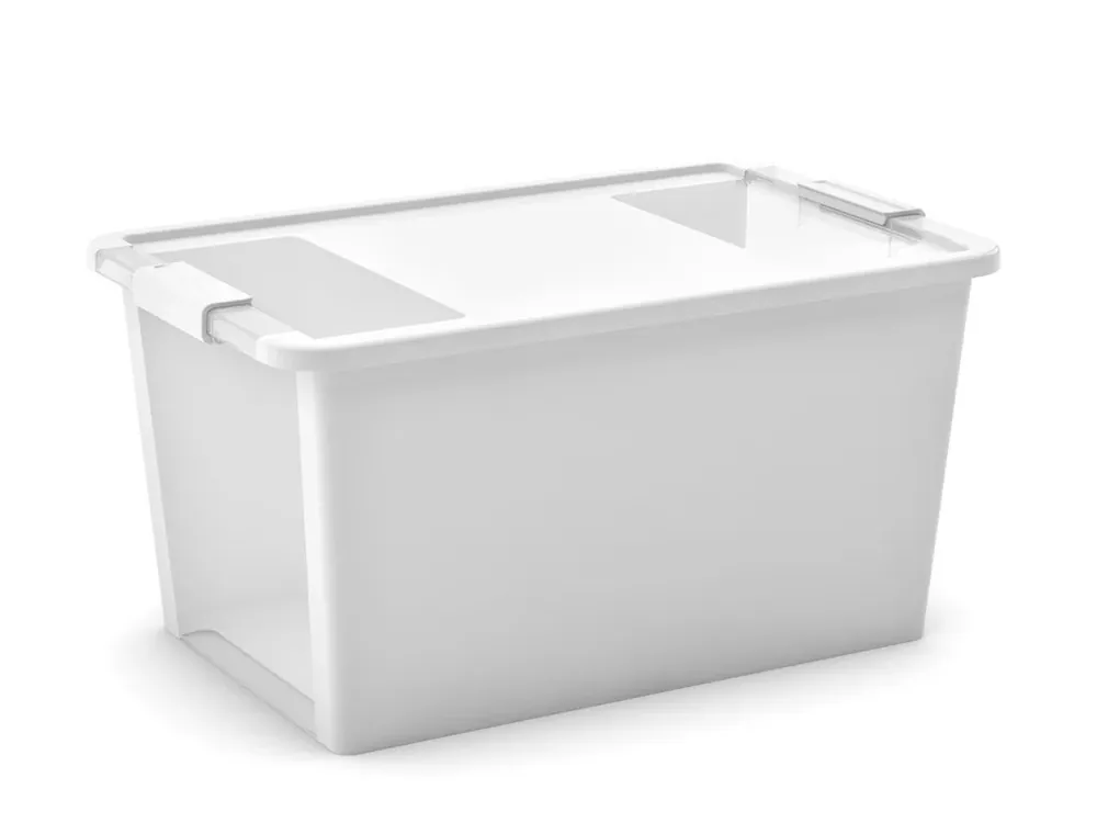 Poslední kusy | Plastový úložný box BI, objem 40l, 55 x 35 x 28 (výška) cm, bílý