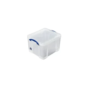 Kupte dnes - Plastový úložný box s víkem, really useful box, průhledný, 35 litrů