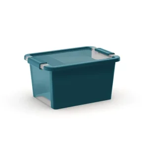 Plastový úložný box BI, objem 11l, 36,5 x 26 x 19 (výška) cm, tyrkys | Kupte nyní
